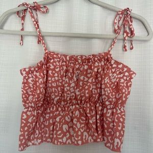 SHEIN cropped pink cheetah print tank top - size s